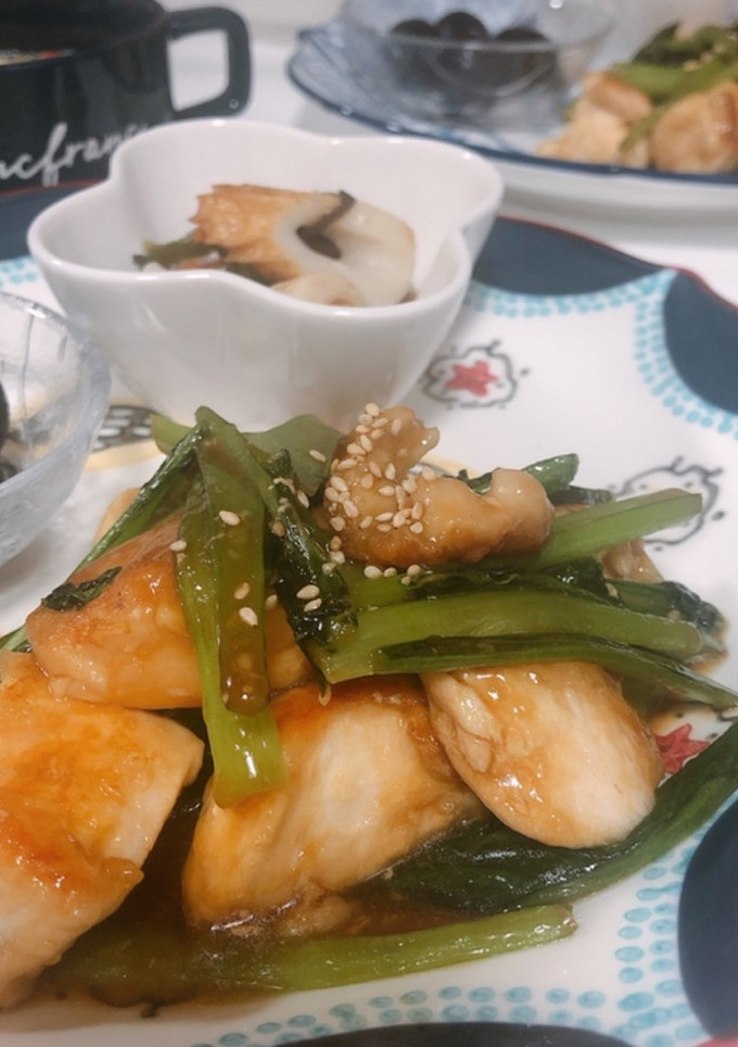 小松菜と鶏もものオイスター炒め-レシピのメイン写真
