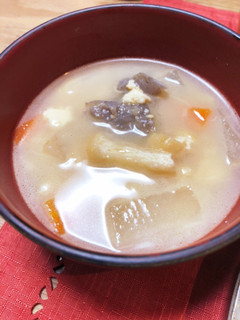 とうふとこんにゃくの雷汁(味噌汁)-レシピのメイン写真