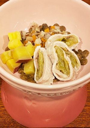 犬用 レタスの豚肉巻き-レシピのメイン写真
