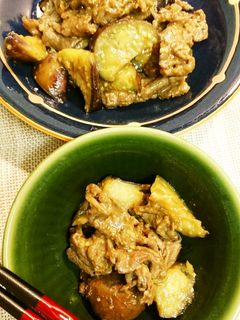 ナスと牛肉のピーナッツクリーム味噌炒め-レシピのメイン写真