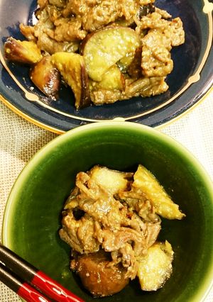 ナスと牛肉のピーナッツクリーム味噌炒め-レシピのメイン写真