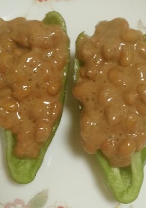 ピーマンの納豆詰め-レシピのメイン写真