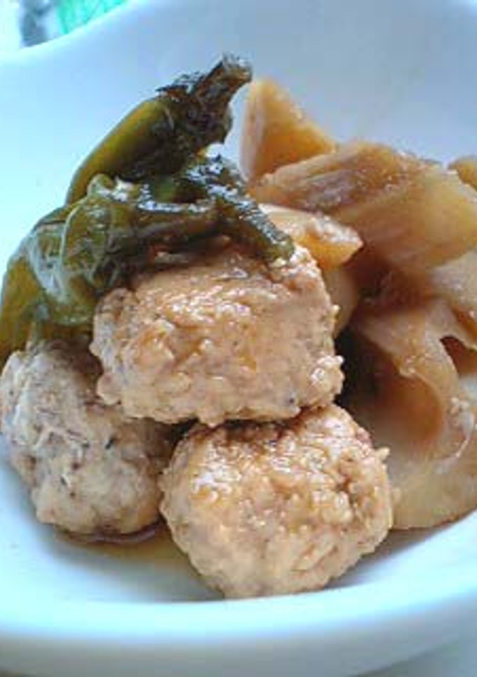れんこんと鶏つくねの煮もの-レシピのメイン写真
