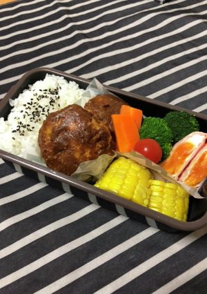 男子高校生弁当★72 ハンバーグ-レシピのメイン写真