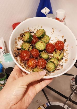 トマトときゅうりの塩昆布あえ-レシピのメイン写真