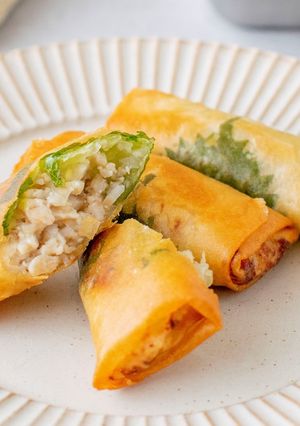 鶏ひき肉と大葉の塩こうじ春巻き♪-レシピのメイン写真