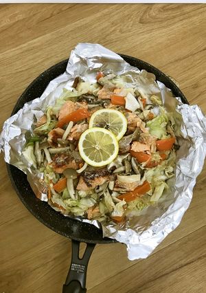 カット野菜で☆鮭のちゃんちゃん焼き-レシピのメイン写真