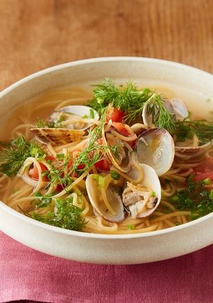 エスニック風あさりとトマトのスープパスタ-レシピのメイン写真