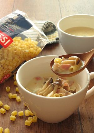しめじとベーコンの和風豆乳スープ-レシピのメイン写真