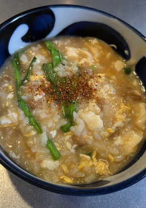 何もしたくない日のニラ玉納豆味噌おじや-レシピのメイン写真