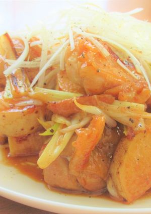 鶏もも肉と長いもの甘辛炒め-レシピのメイン写真