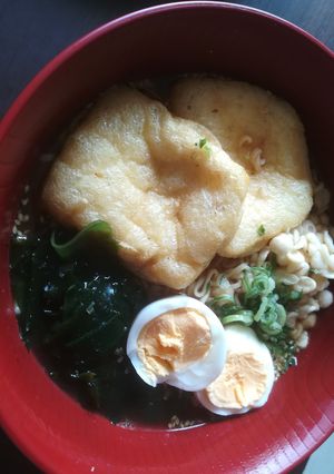 簡単!包丁要らず!ワカメと揚揚ラーメン-レシピのメイン写真