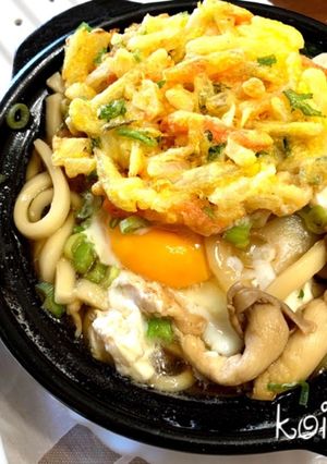 冷凍食材で作った鍋焼きうどん-レシピのメイン写真