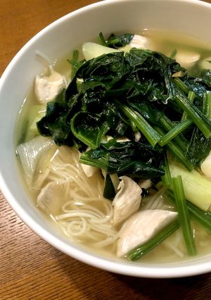 鶏肉とほうれん草のにゅうめん-レシピのメイン写真