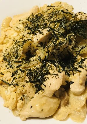 鶏肉のふわっと半熟玉子の親子皿どんぶり-レシピのメイン写真