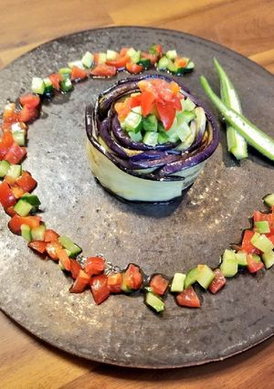 茄子の前菜セルクル仕立て-レシピのメイン写真