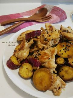 さつま芋と鶏肉の甘酢炒め-レシピのメイン写真