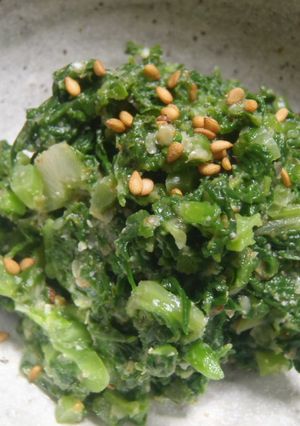 大根の間引き菜で…煎り胡麻わさびあえ-レシピのメイン写真