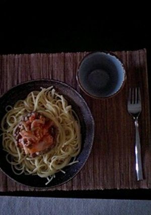 ふわっ！とろっ！キムチ納豆スパゲッティ-レシピのメイン写真