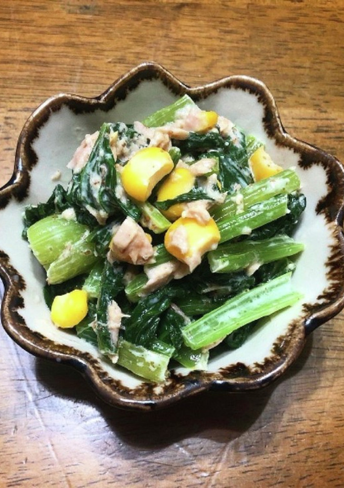 小松菜とツナの味噌マヨ和え-レシピのメイン写真