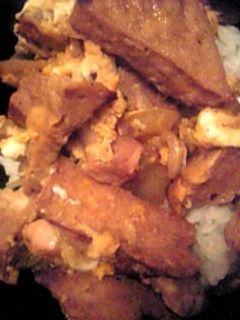 ブタと厚揚げの卵とじ丼-レシピのメイン写真
