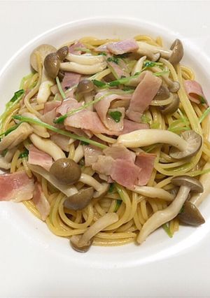 豆苗ときのこのパスタ-レシピのメイン写真