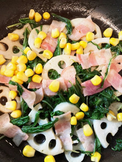 副菜 水菜とれんこん炒め、ポン酢味-レシピのメイン写真