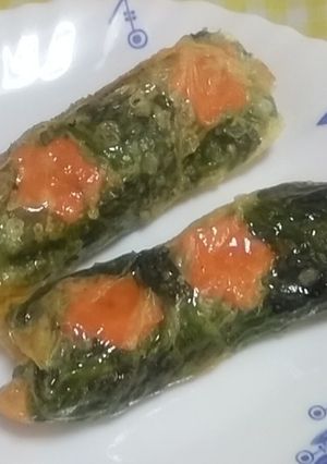 秋鮭ほうれん草の春巻（湯葉春巻）-レシピのメイン写真