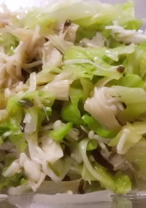えのきだけとキャベツのレンジ蒸し-レシピのメイン写真