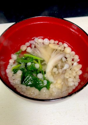 舞茸と大根の葉の味噌汁-レシピのメイン写真