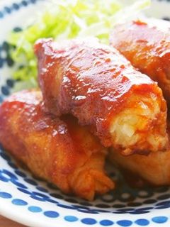 マッシポテトの肉巻き♪ケチャップソースで-レシピのメイン写真