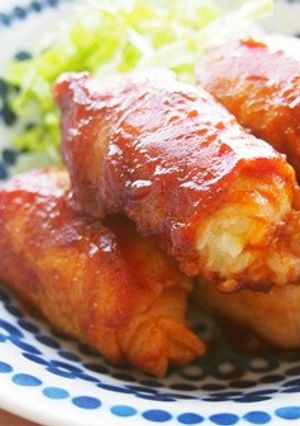 マッシポテトの肉巻き♪ケチャップソースで-レシピのメイン写真