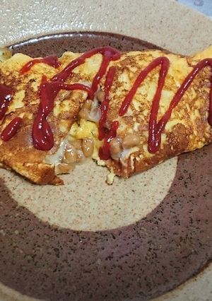 糖質制限の納豆チーズオムレツ-レシピのメイン写真