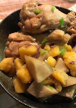 炊飯器で◎手羽元と牛蒡と栗の蜂蜜味噌煮-レシピのメイン写真