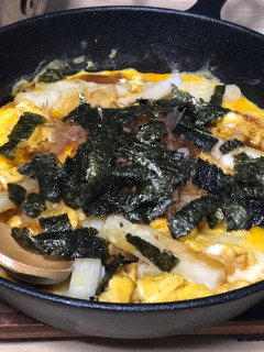 山芋と卵の鉄板焼きワサビ醤油で。-レシピのメイン写真