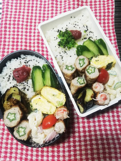 高校男子弁当♡豚バラオクラ巻き10/1-レシピのメイン写真