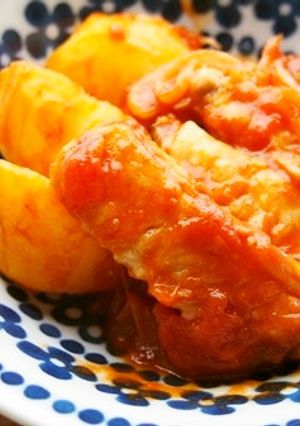手羽中じゃが芋のトマト煮♪煮るのは10分-レシピのメイン写真