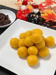 もっちもち♡コロコロかぼちゃ団子-レシピのメイン写真