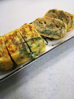 簡単副菜♪大葉と天かすのだし巻き卵-レシピのメイン写真