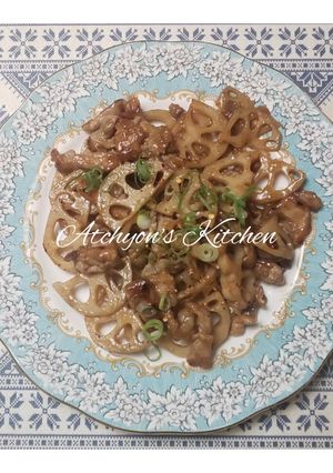 簡単！ほっこり蓮根と豚肉の甘辛炒め-レシピのメイン写真