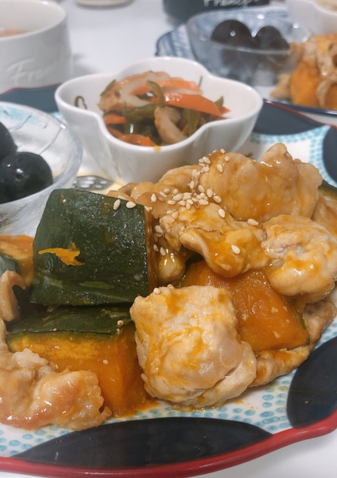 豚こまとかぼちゃのにんにく醤油炒め-レシピのメイン写真