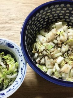 白菜と塩昆布あっという間に塩もみとサラダ-レシピのメイン写真