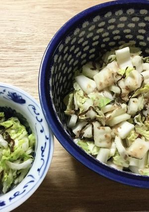 白菜と塩昆布あっという間に塩もみとサラダ-レシピのメイン写真