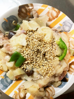 レンジ梅クリームソース豚こまのせドーム蒸-レシピのメイン写真