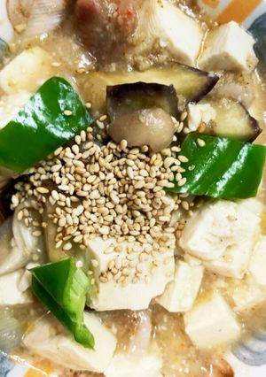全てレンジ豚こま梅和風麻婆豆腐&茄子-レシピのメイン写真