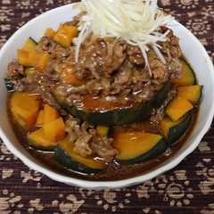 รูปของ かぼちゃと牛肉の中華風蒸し物