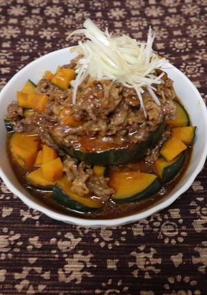 かぼちゃと牛肉の中華風蒸し物-レシピのメイン写真