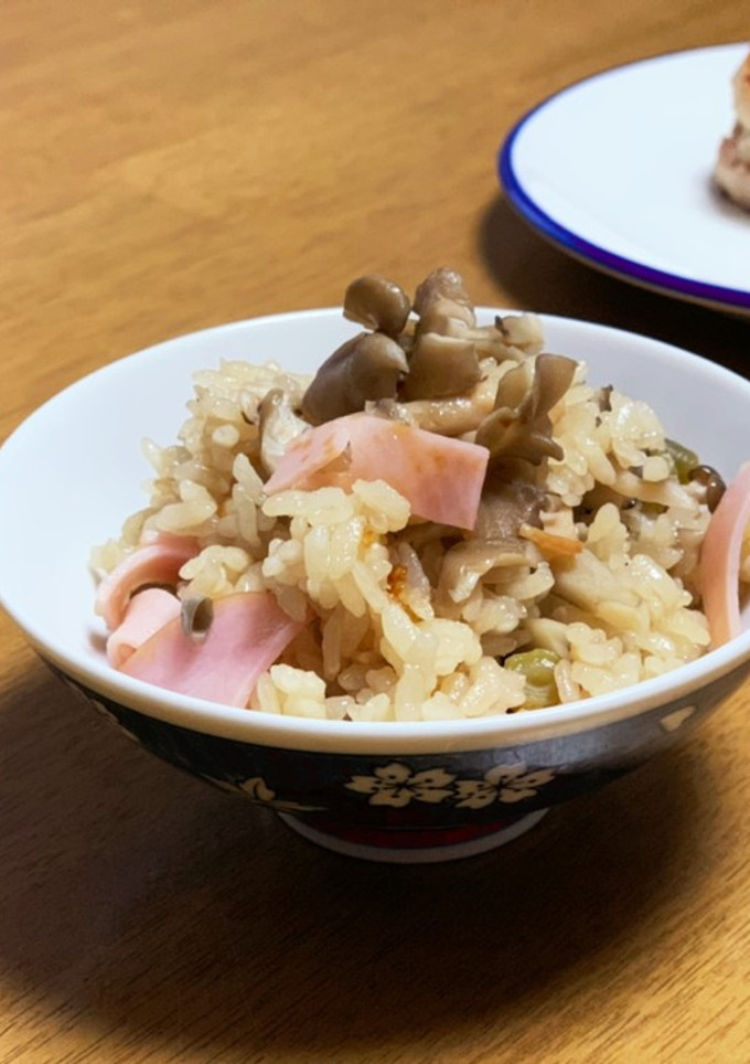 きのことハムの炊き込みご飯-レシピのメイン写真
