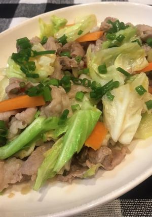 キャベツと豚こま肉のネギ味噌炒め-レシピのメイン写真