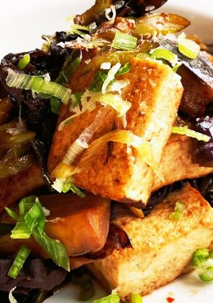 焼き豆腐とキクラゲの甜麺醤炒め煮-レシピのメイン写真